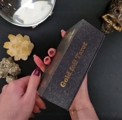 Golden Vision Tarot Set | Luxurious Foil Deck & Guidebook in Gift Box