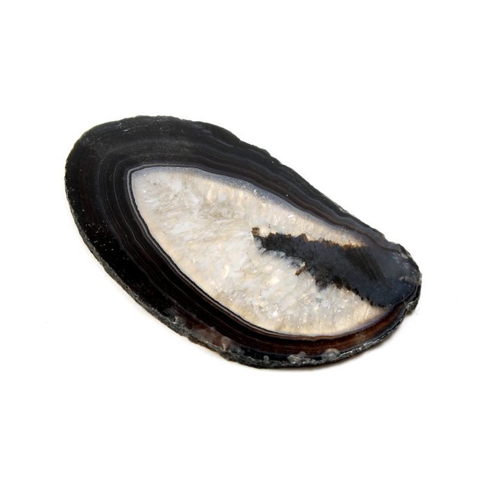 Black Agate Slice | Large Natural Polished Crystal Slice | 11–13 cm - Crystal Nest