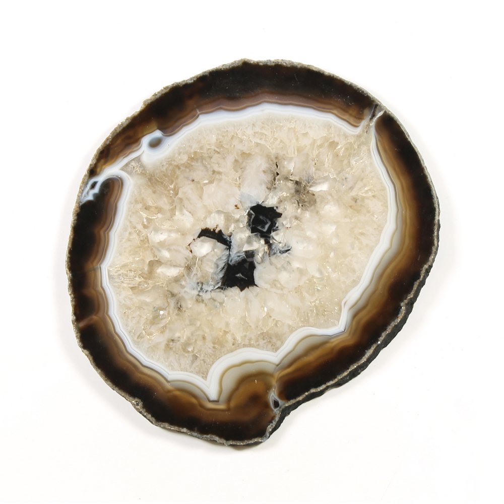 Black Agate Slice | Large Natural Polished Crystal Slice | 11–13 cm - Crystal Nest
