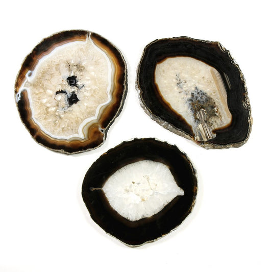 Black Agate Slice | Large Natural Polished Crystal Slice | 11–13 cm - Crystal Nest