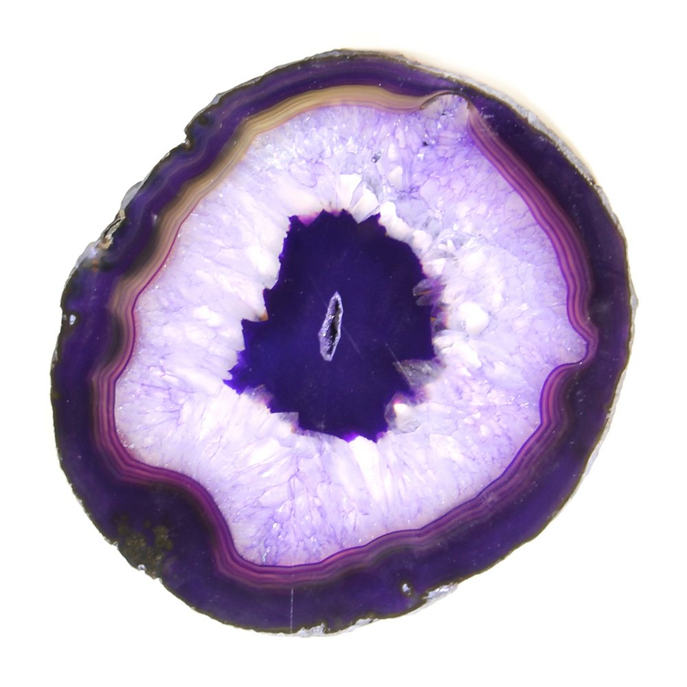 Banded Purple Agate Slice | 14–15 cm