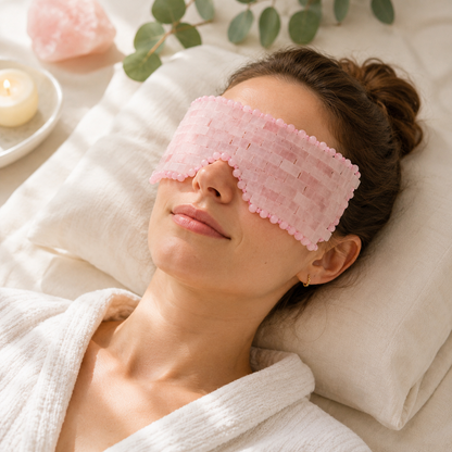 Rose Quartz Crystal Eye Mask | Cooling & Soothing Relaxation for Face and Eyes