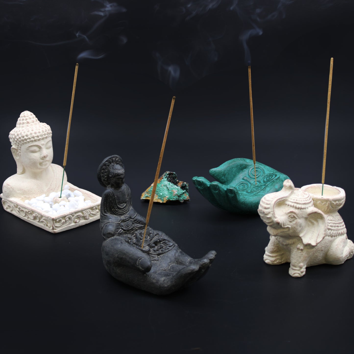 Cream Elephant Incense & Tealight Holder | Symbol of Luck, Wisdom & Protection - Crystal Nest