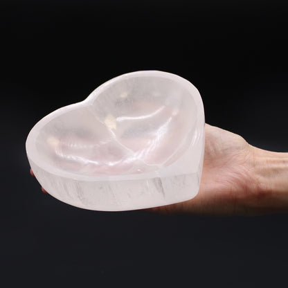 Large Heart Selenite Cleansing Bowl - Crystal Nest