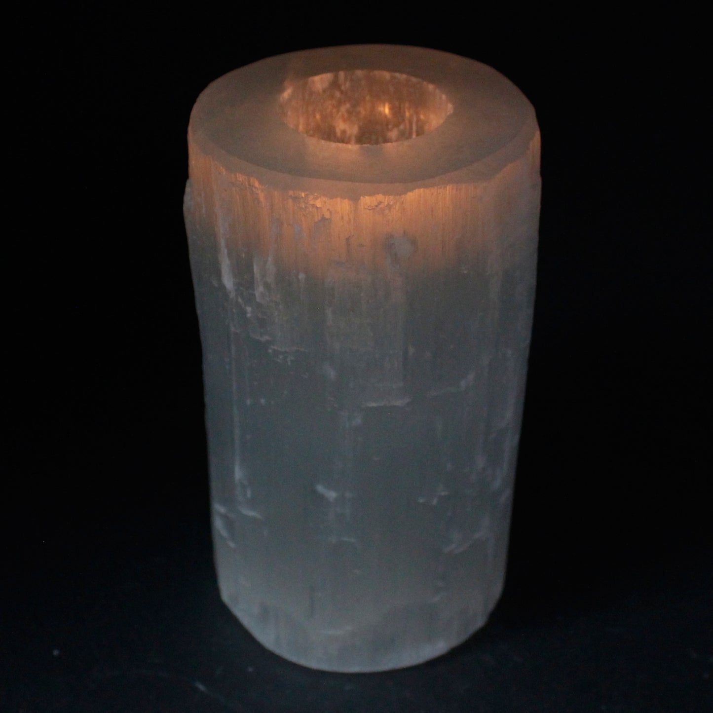 Selenite Cylinder Candle Holder 15cm