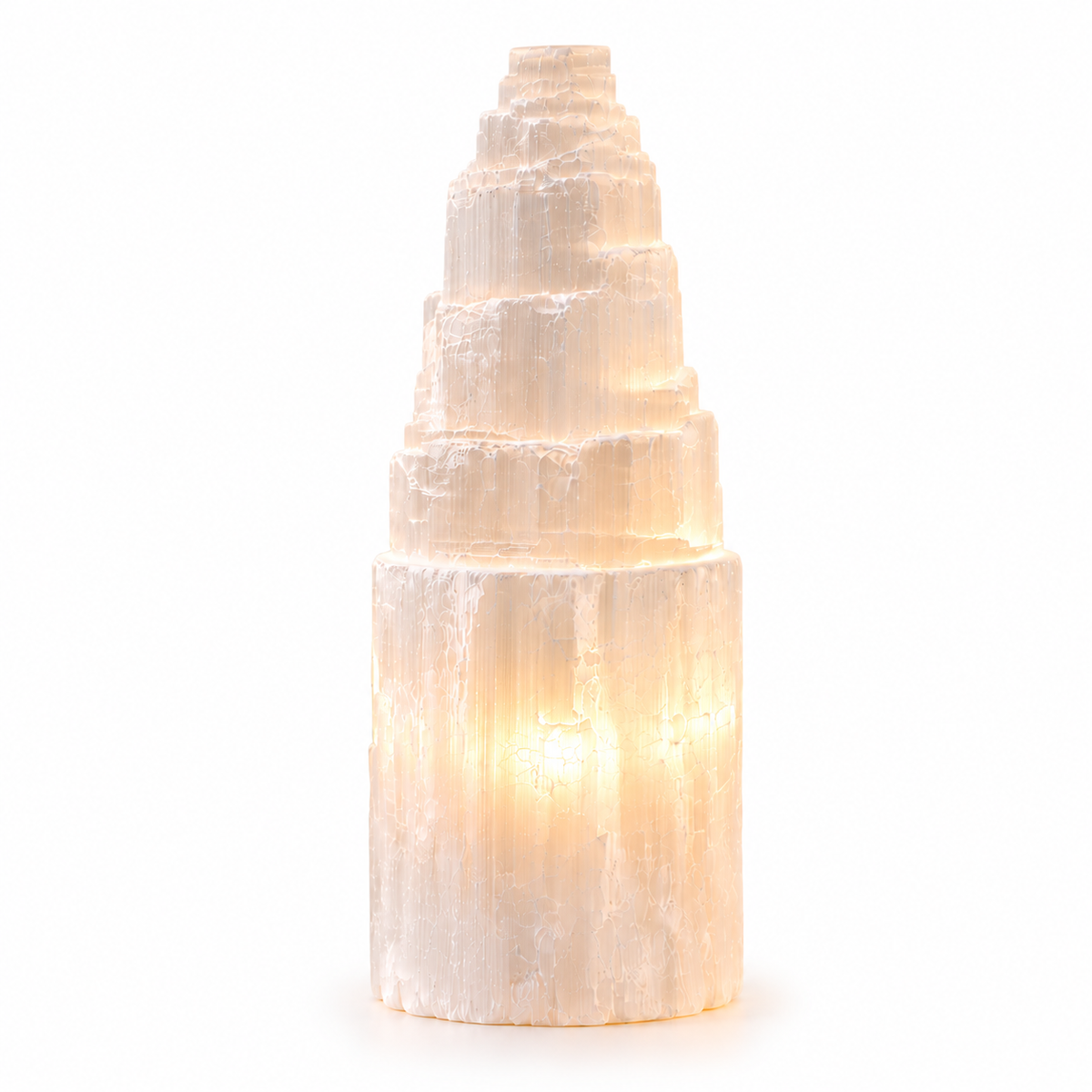 Natural Selenite Tower Lamp | Large 25cm - Crystal Nest