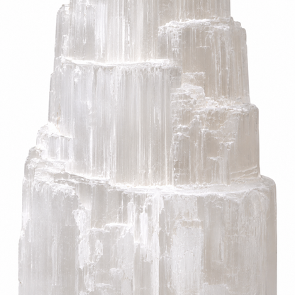 Natural Selenite Tower Lamp | Large 25cm - Crystal Nest