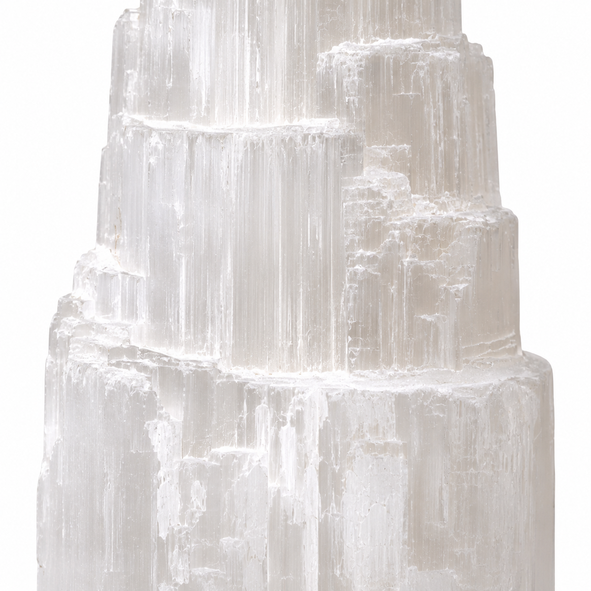Natural Selenite Tower Lamp | Small 15cm - Crystal Nest