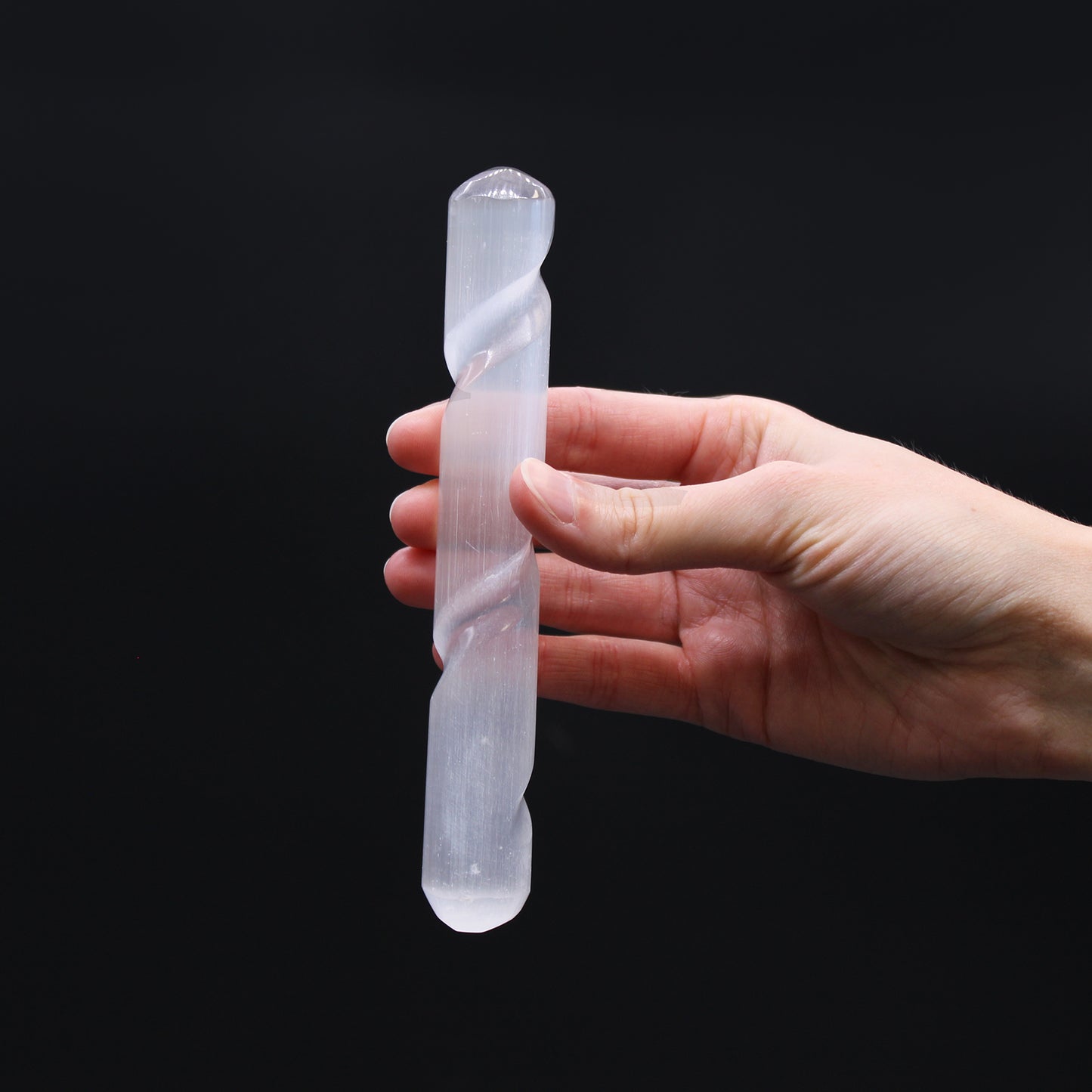 Rounded Spiral Selenite Wand