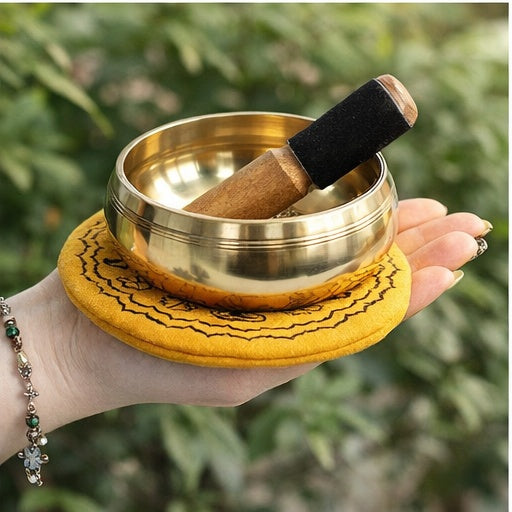 Special Meditation Brass Singing Bowl Set 10cm | Healing Sound & Relaxation - Crystal Nest