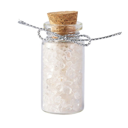 Gemstone Bottle Collection | Set of 6 Crystal Chip Vials in Wooden Box - Crystal Nest
