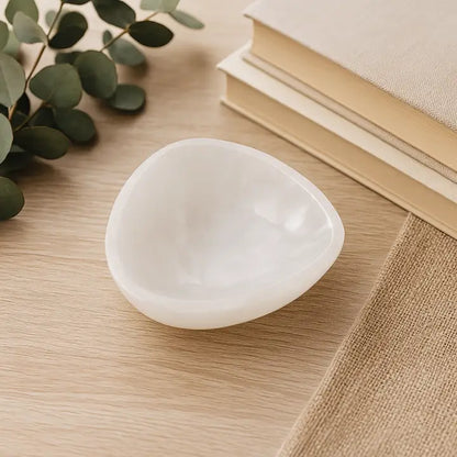 Triangular Selenite Crystal Charging Bowl | Medium - Crystal Nest
