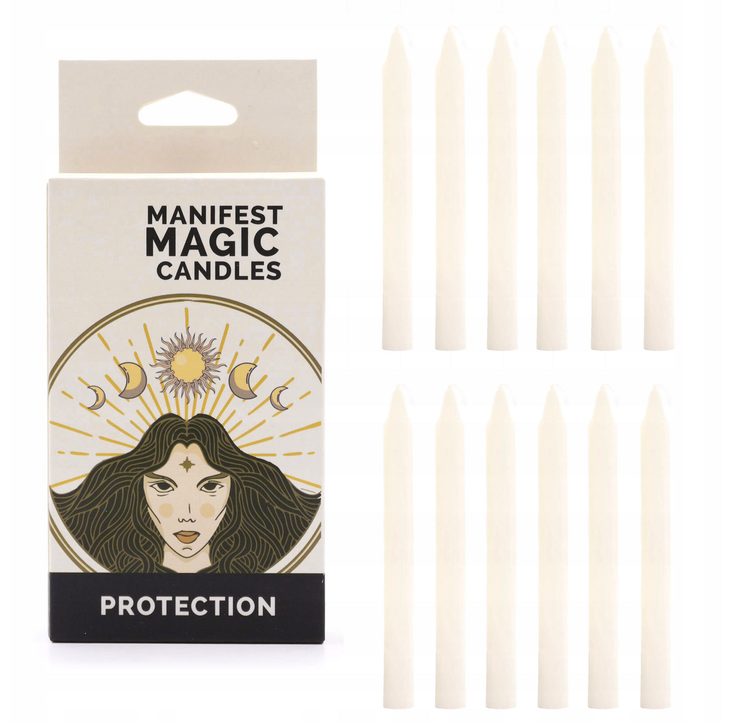 White Ritual Candles - Set of 12 | Clarity, Protection & Manifestation - Crystal Nest