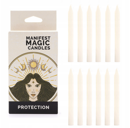 White Ritual Candles - Set of 12 | Clarity, Protection & Manifestation - Crystal Nest