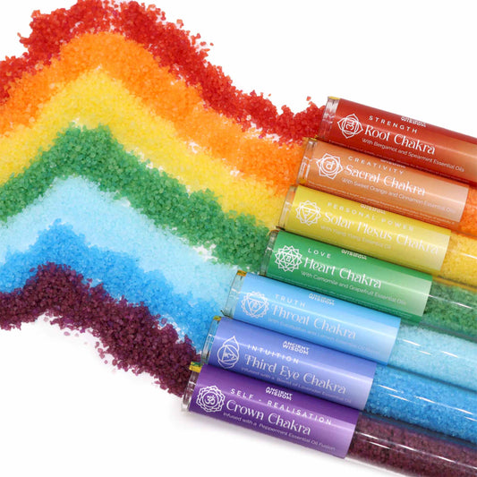 7 Chakra Bath Salt Vials Gift Set | Energy Balance, Relaxation & Self-Care